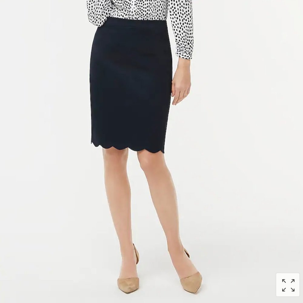 J. Crew Factory Scalloped sateen pencil skirt 10